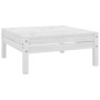 Quadratischer Hocker/Tisch aus weißem Kiefernholz, Teil des vidaXL Garten-Lounge-Sets.