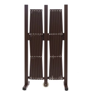 Braunes MCW Absperrgitter B34 aus Aluminium, höhenverstellbarer Gartenzaun, Scherengitter, flexibel ausziehbar.