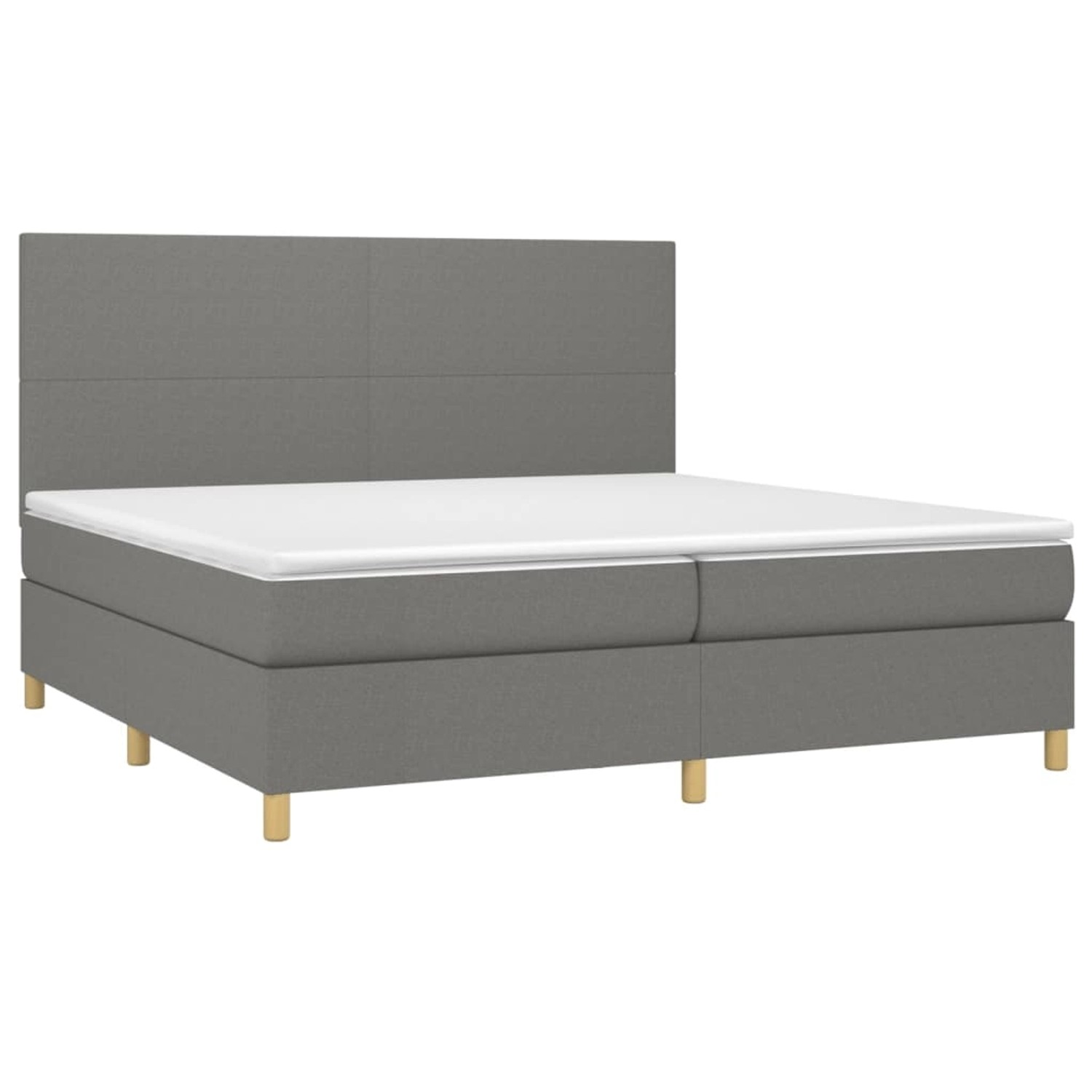 vidaXL Boxspringbett mit Matratze & LED Dunkelgrau 200x200 cm Stoff 3135302 günstig online kaufen