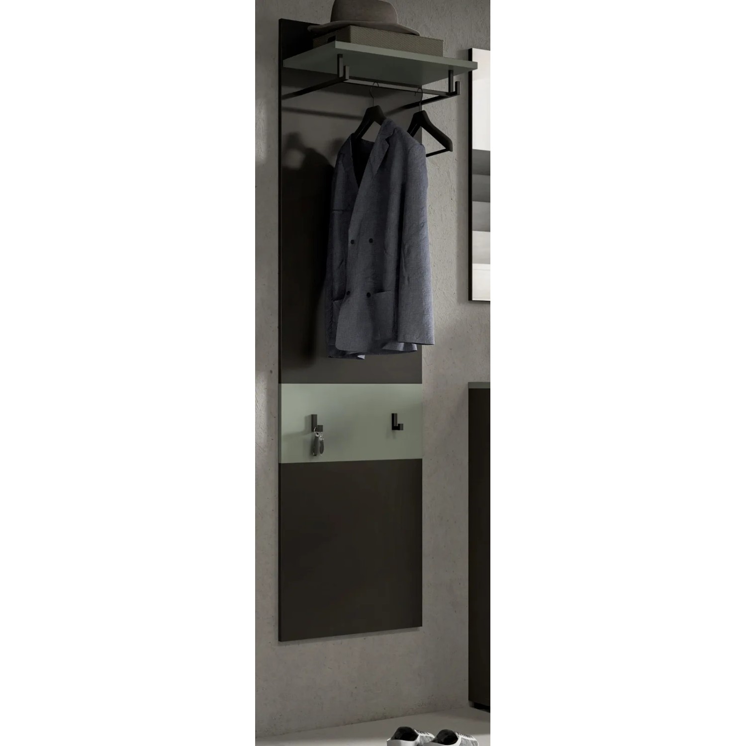 Inn.Furn Garderobenpaneel in Grau und Salbei 45 x 165 cm Cooper_3