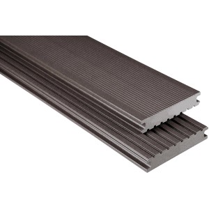 Kovalex WPC Terrassendiele, graubraun, Vollprofil, Meterware. Robust und pflegeleicht.