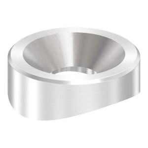Edelstahl Ausgleichsstück V2A, geschliffen, mit Senkbohrung für Rundrohr Ø 42,4 mm. Ideal für Geländer.