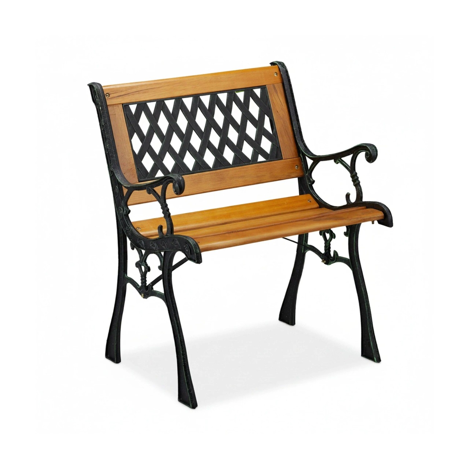 Relaxdays Gartenstuhl Holz Natur Schwarz Niedrig 73 cm x 62 cm x 52,5 cm