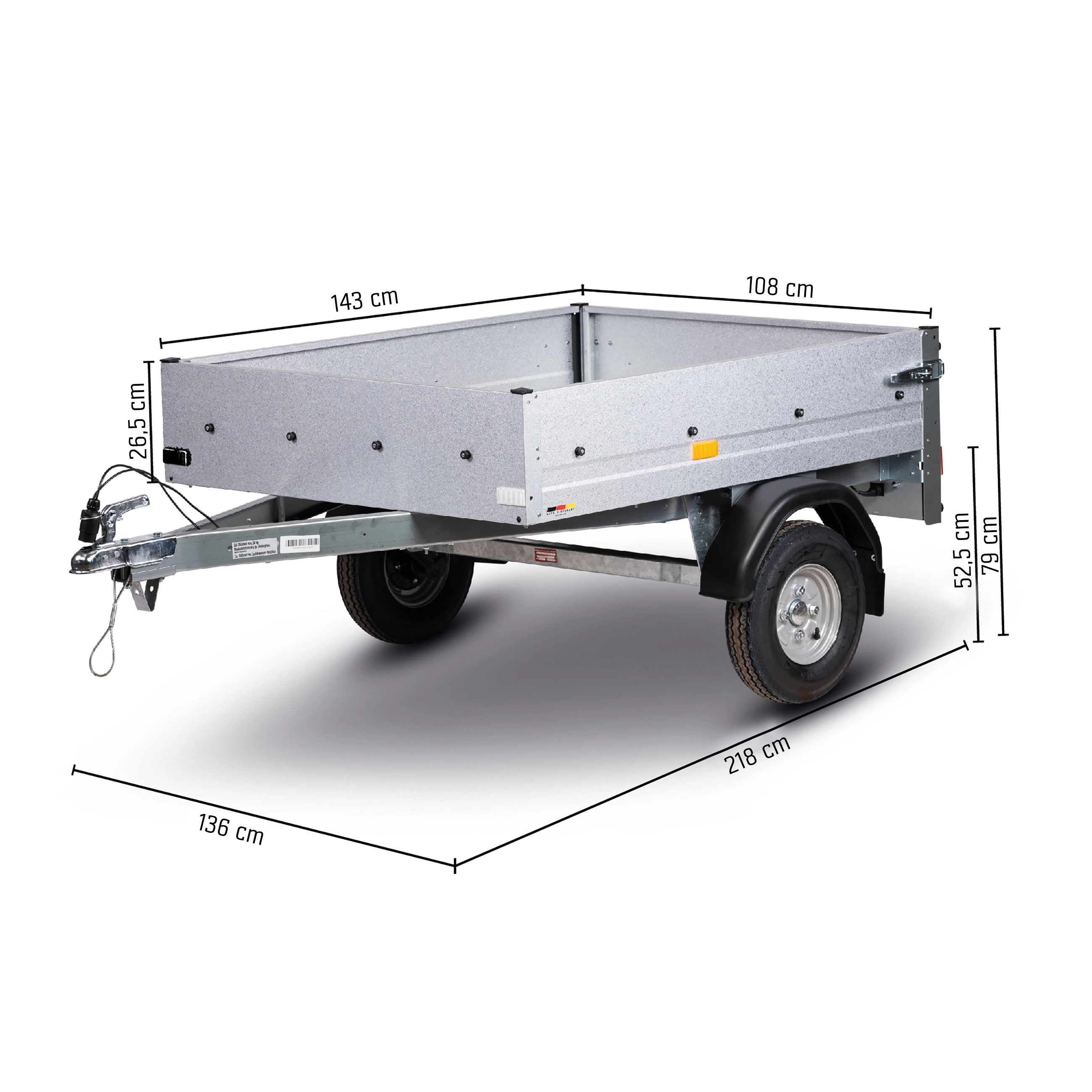 PKW & ATV - Quad Anhänger STEMA Mini 134 x 108 350 kg ungebremst