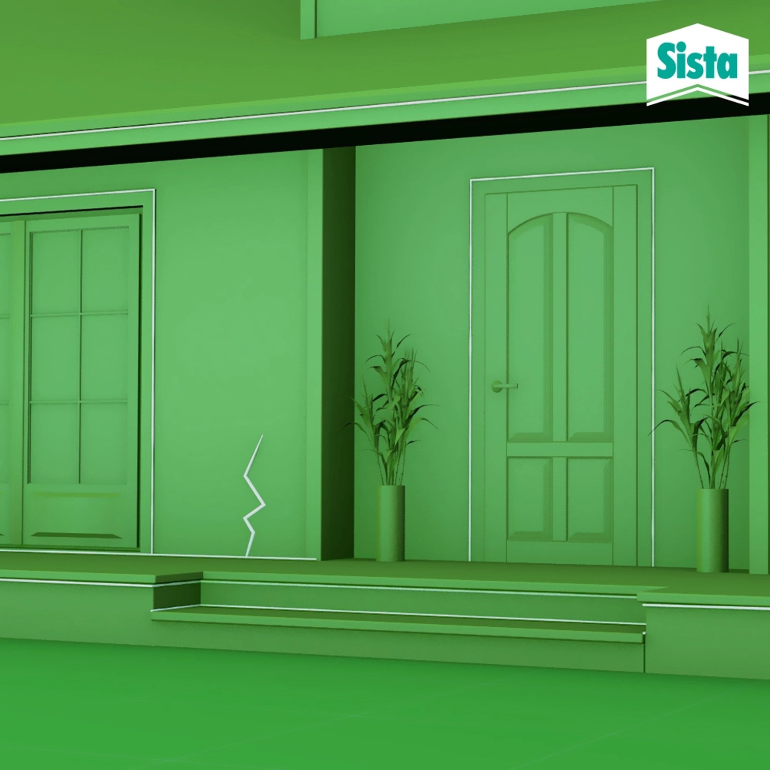 Produktbild von Sista Dichtstoff Draußen Weiß 280ml zum Füllen von Rissen an Fassade.