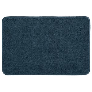 Stahlblauer Kleine Wolke Badteppich Marco, 50x60 cm, flauschig und rechteckig.