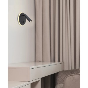 Schwarze LED-Wandleuchte Many von Globo, Ø 14,6 cm, modernes Design für stimmungsvolle Akzente.