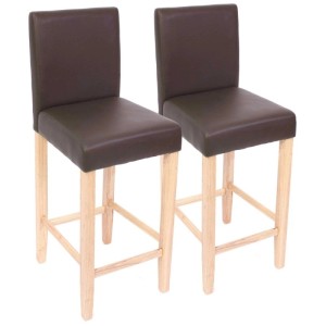 MCW Barhocker Cesena 2er-Set Braun Helle Füße