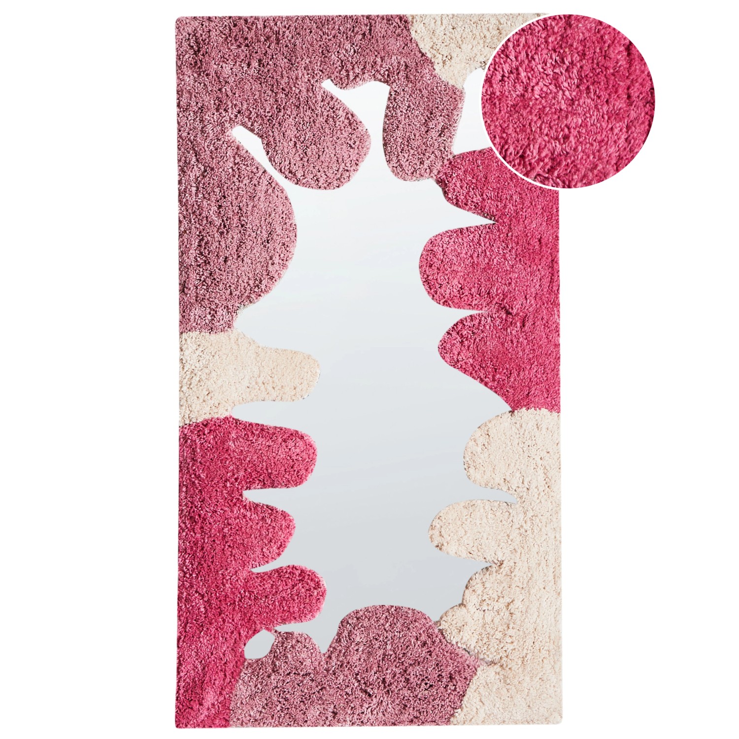 Beliani Wandspiegel CAGERI Cremeweiß 2x41x75