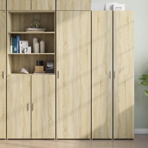 vidaXL Highboard Sonoma Eiche, 185 cm hoch. Sideboard aus Holzwerkstoff mit Fächern und Türen.