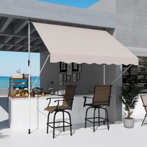 Beige Outsunny Klemmmarkise aus Aluminium und Stahl, 300x150 cm, mit Teleskopstangen.
