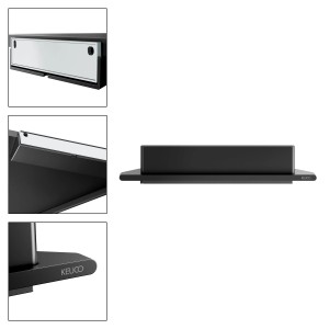 Keuco Eckduschablage Rose, schwarz-matt, mit Duschabzieher. Badaccessoire zur Wandmontage.