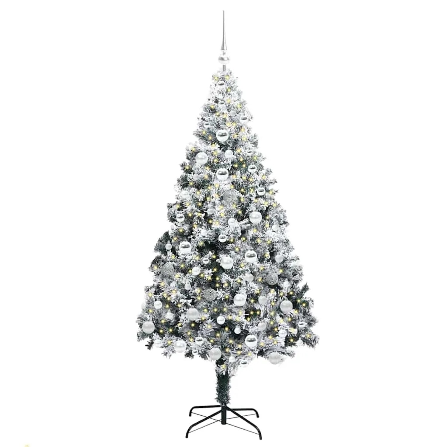 vidaXL Künstlicher Weihnachtsbaum mit 300 LEDs mit Ständer Grün 180 cm 3396967
