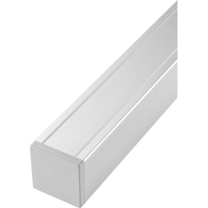 Silberner Aluminium Pfosten (7x7x185cm) mit Kunststoffkappe für Zaunbau & Sichtschutz.