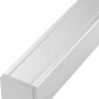 Silberner Aluminium Pfosten (7x7x185cm) mit Kunststoffkappe für Zaunbau & Sichtschutz.