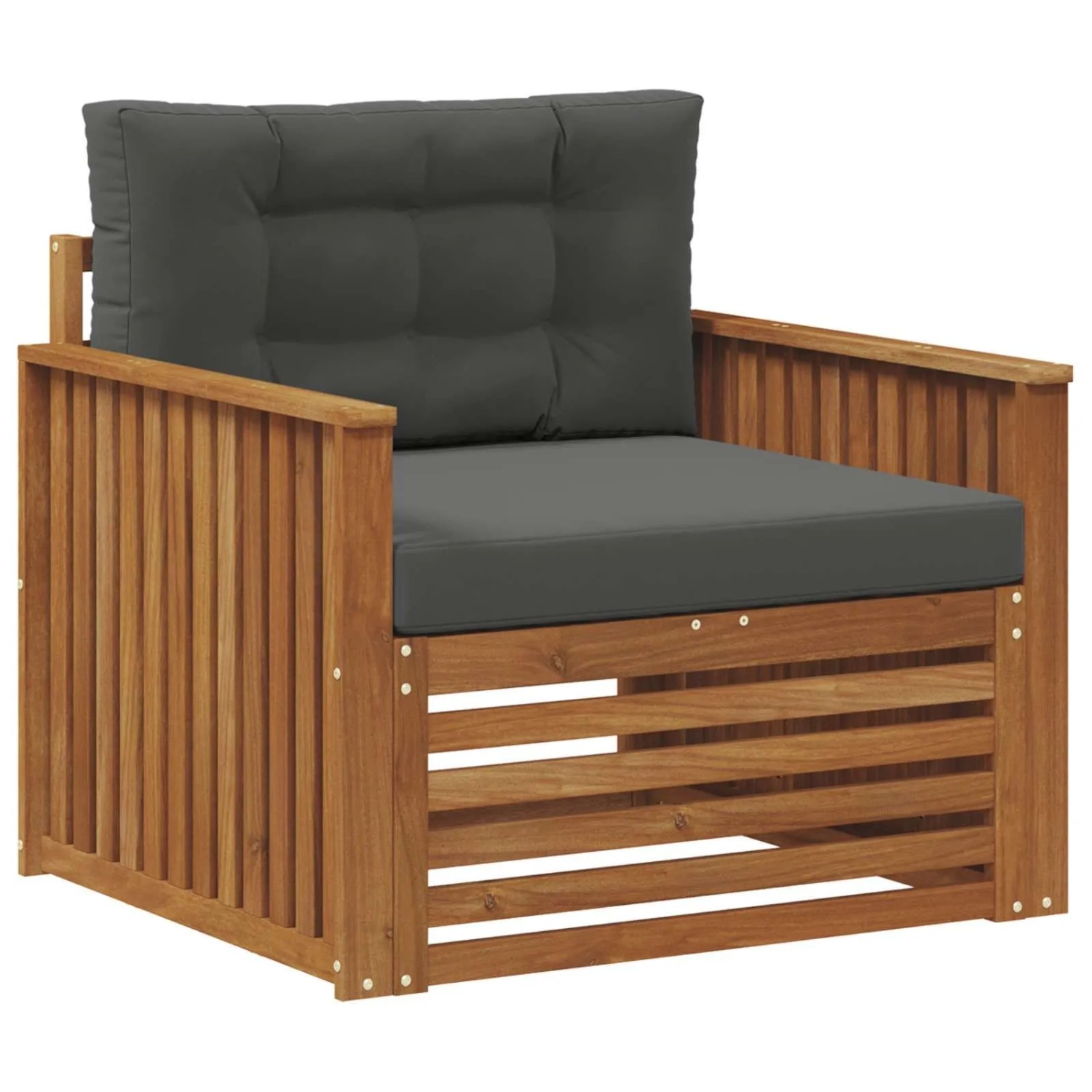 vidaXL Outdoor-Sofagarnitur Massives Akazienholz und Polyester Natur 3436392