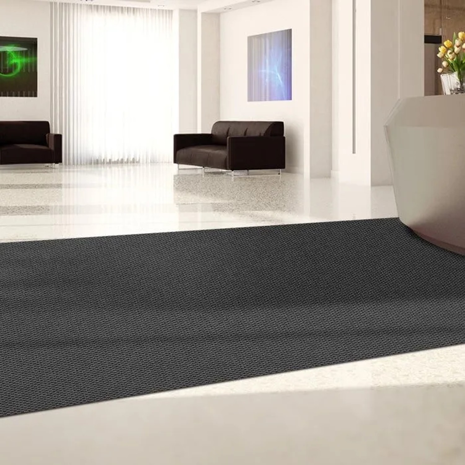 Floordirekt Schmutzfangmatte Hong Kong Extra Robust Rutschfest Anthrazit 100 x 200 cm_4