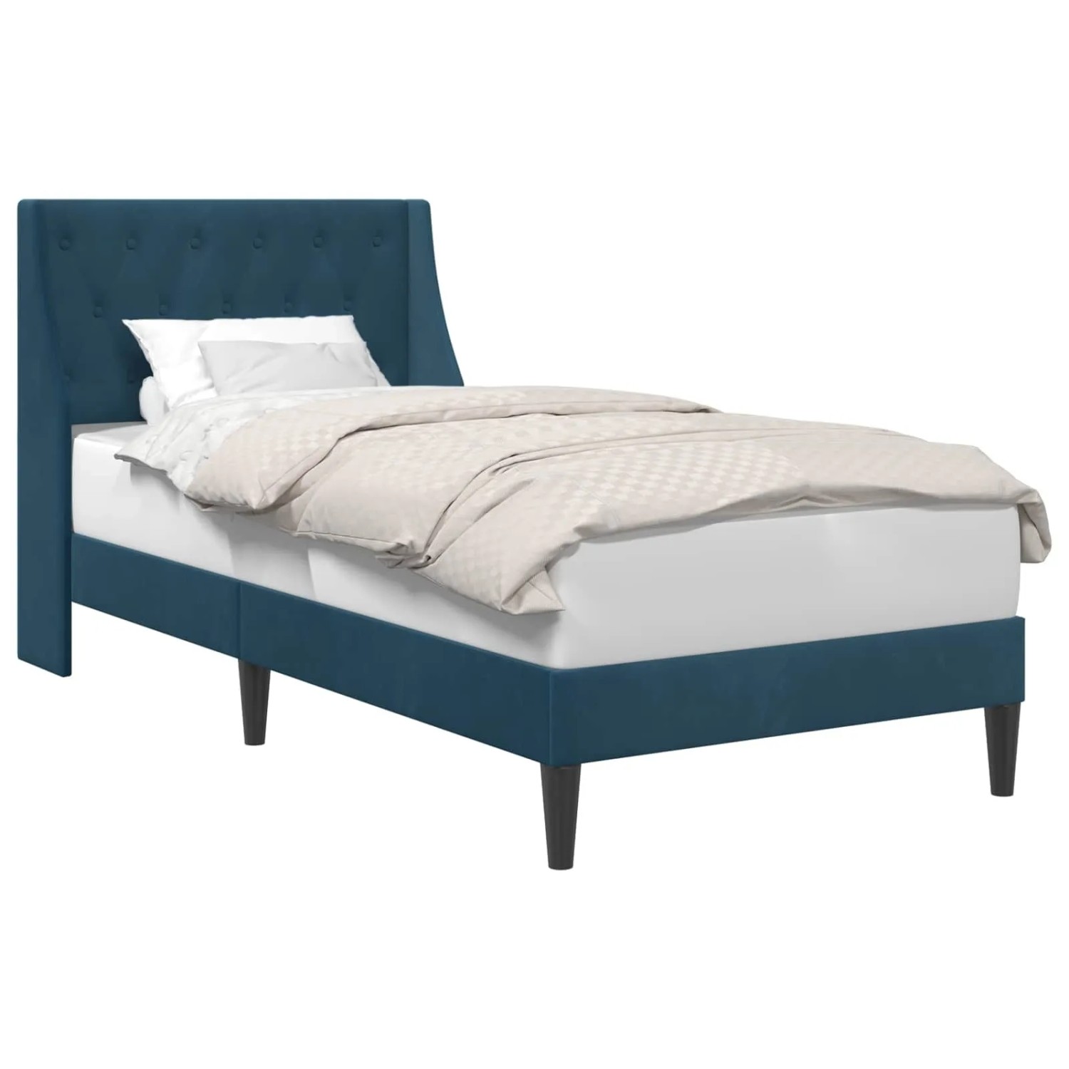 vidaXL Bettrahmen mit Kopfteil Blau 100 x 200 cm Samt 42027411