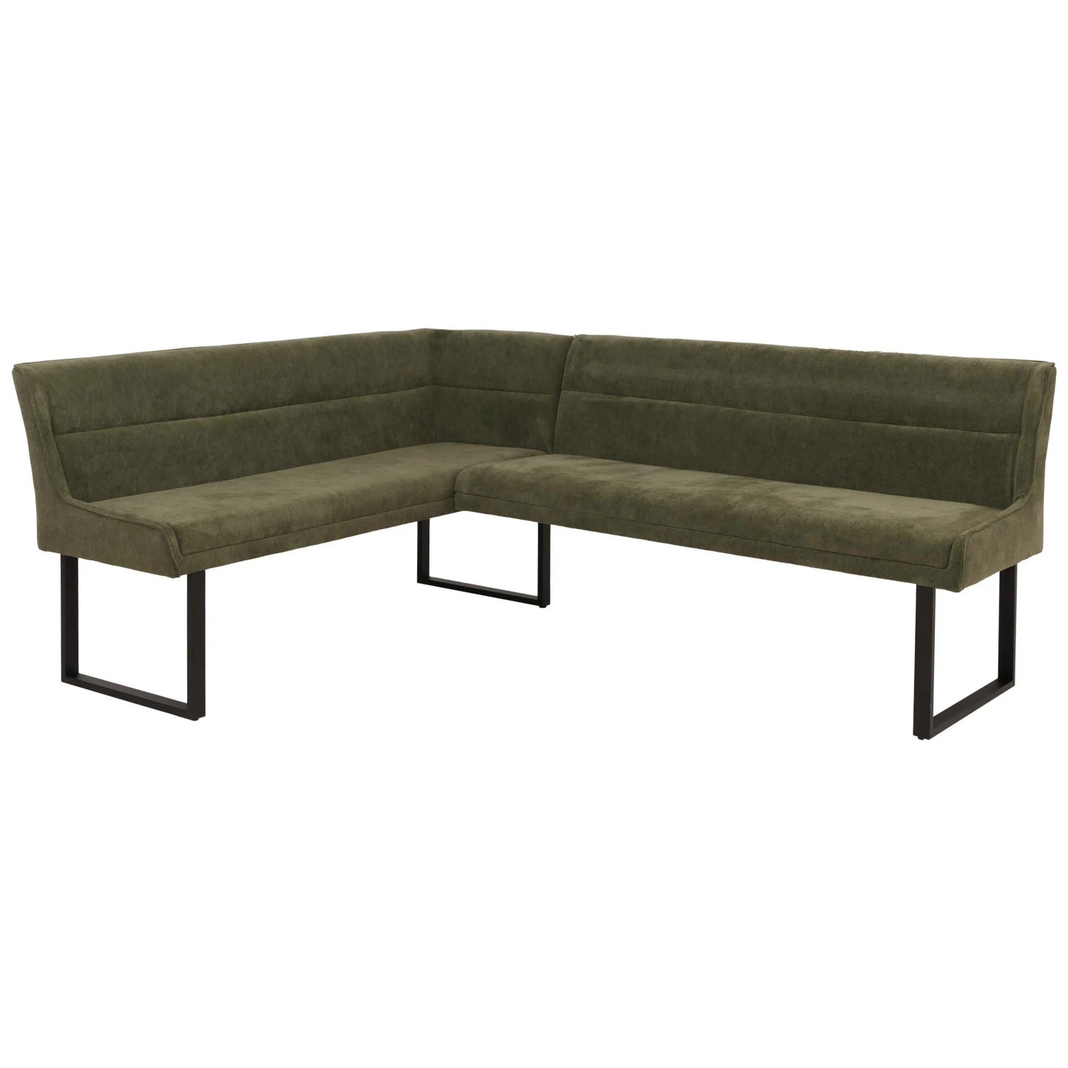 Mcw Eckbank O81 Öko-Tex Chenille Stoff/Textil Metall 159x210cm Grün