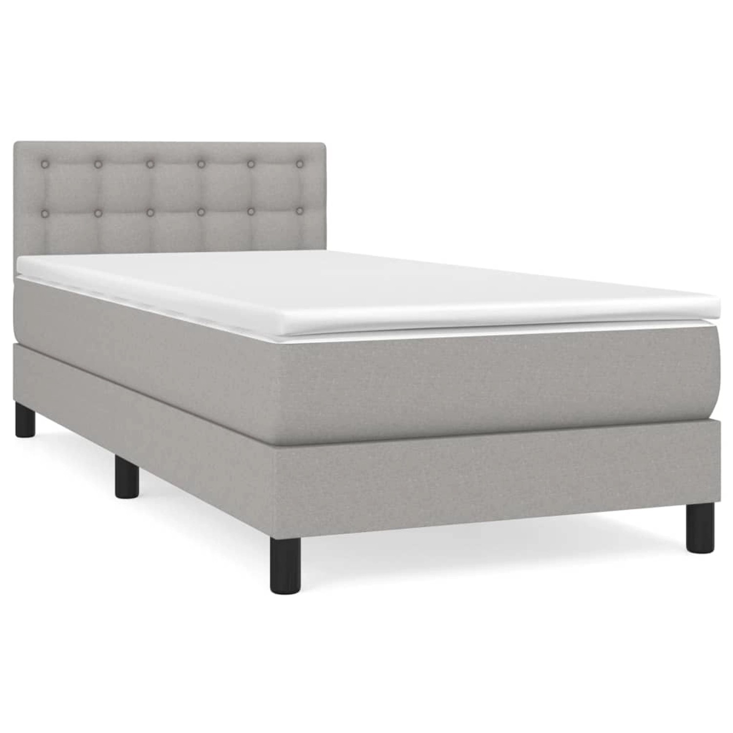 vidaXL Boxspringbett mit Matratze Hellgrau 100x200 cm Stoff1389596 günstig online kaufen