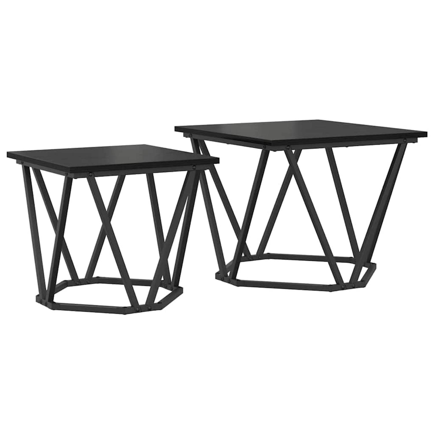 vidaXL Beistelltisch-Set 2 Stk Schwarze Eiche 50 x 50 x 40 cm 868267 günstig online kaufen