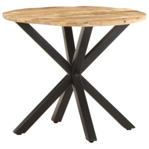 vidaXL Beistelltisch aus Mango Massivholz mit schwarzem Metallgestell.