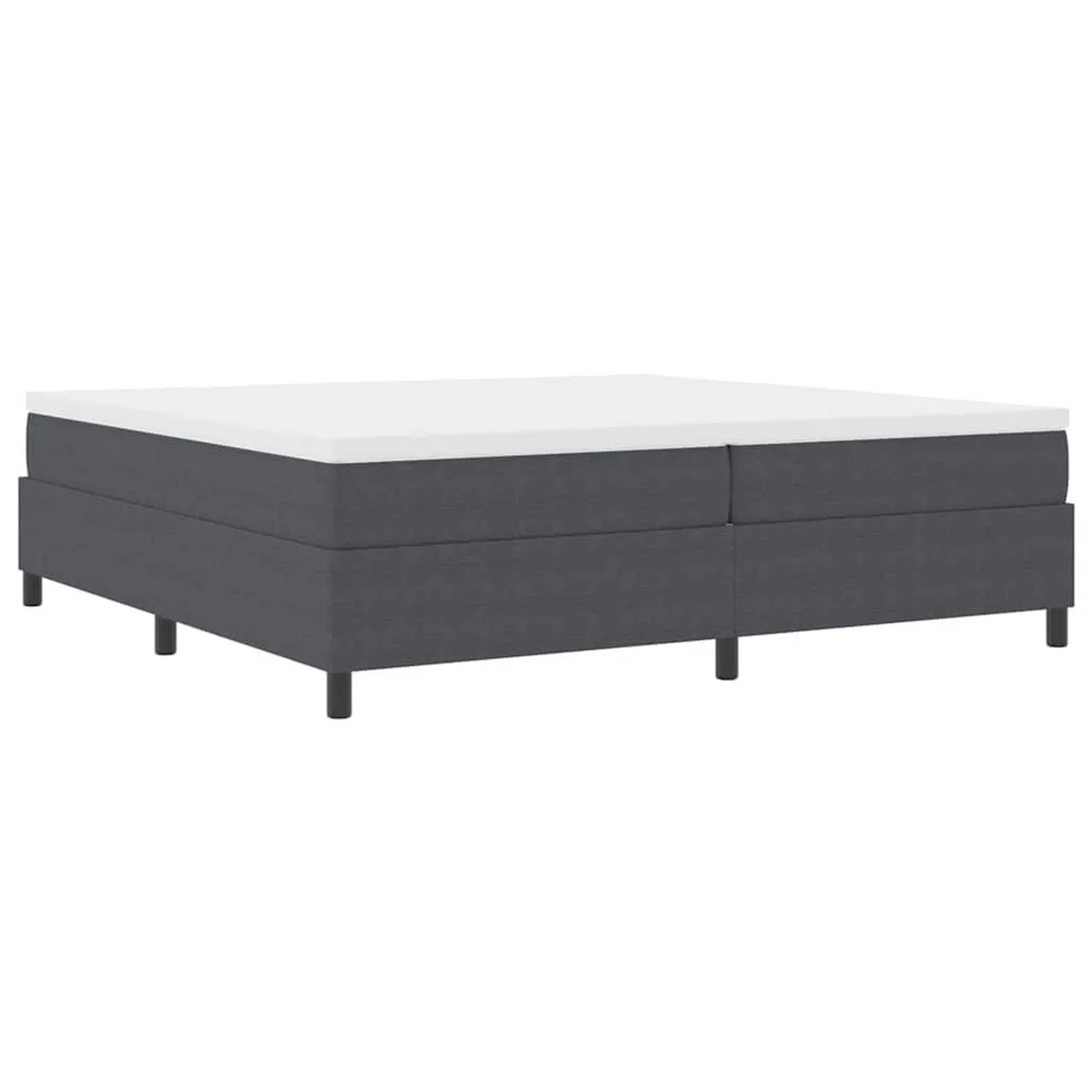 vidaXL Boxspringbett Dunkelgrau und Weiß 203 x 200 x 60 cm Cordstoff 333748 günstig online kaufen