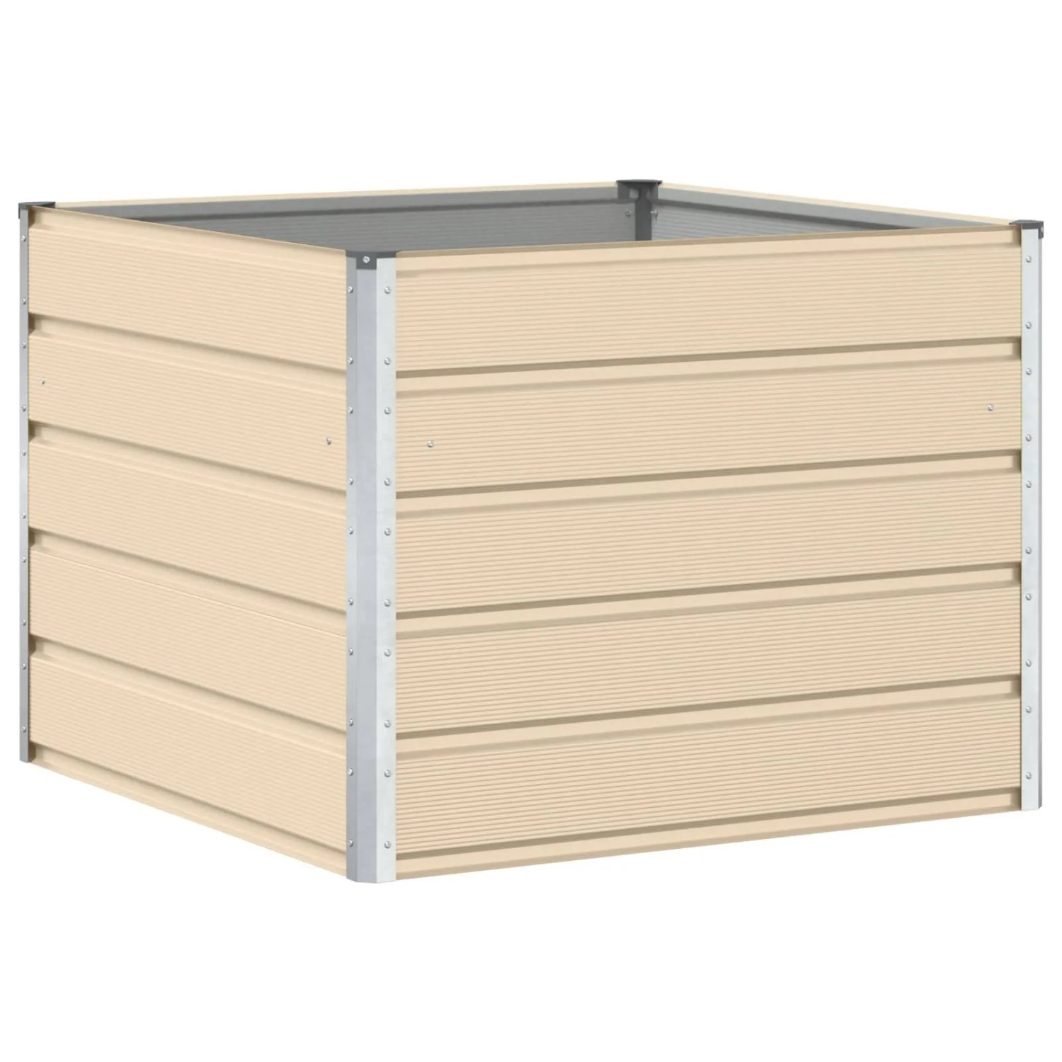 vidaXL Pflanzkübel Elfenbein 100 x 100 x 75 cm Stahl 42018079