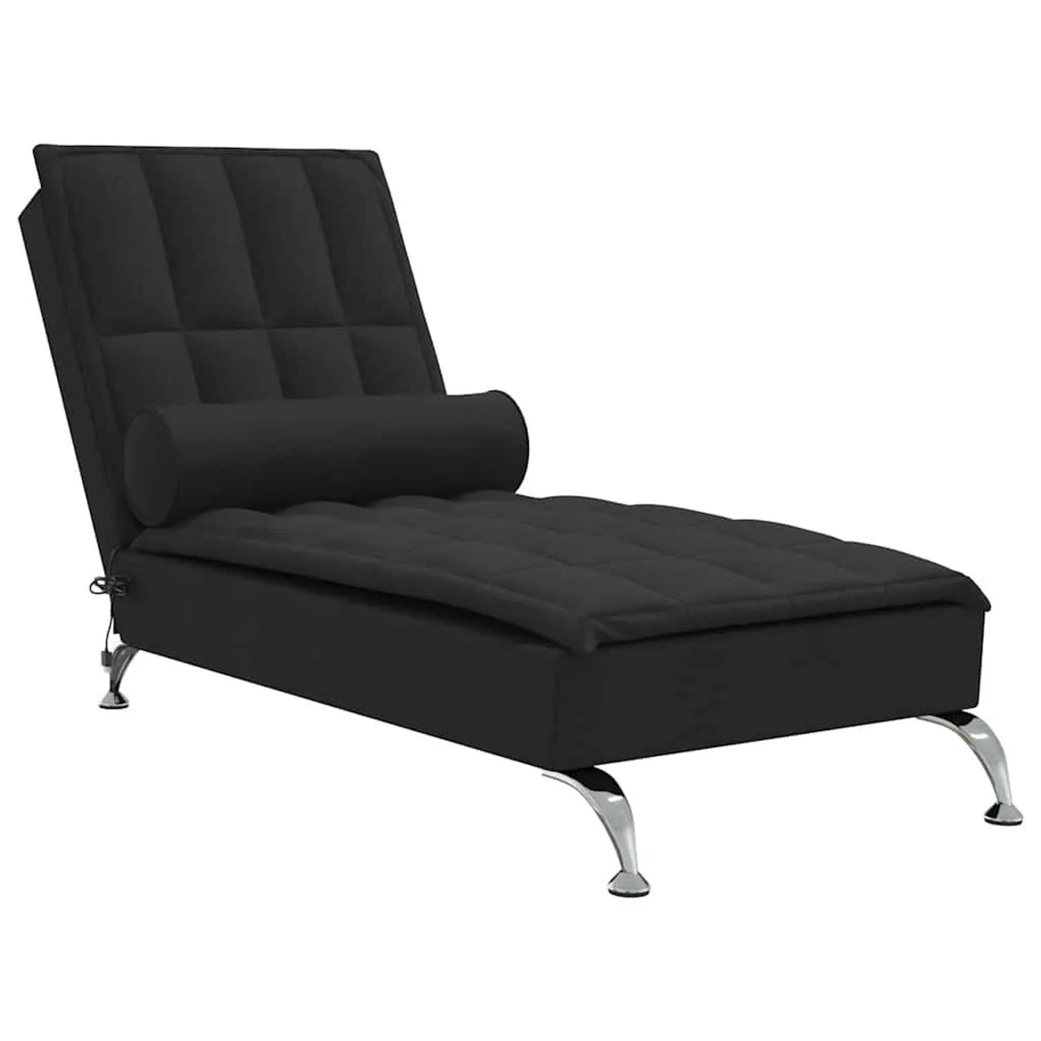 vidaXL Massage-Chaiselongue mit Nackenrolle Schwarz Stoff 379445