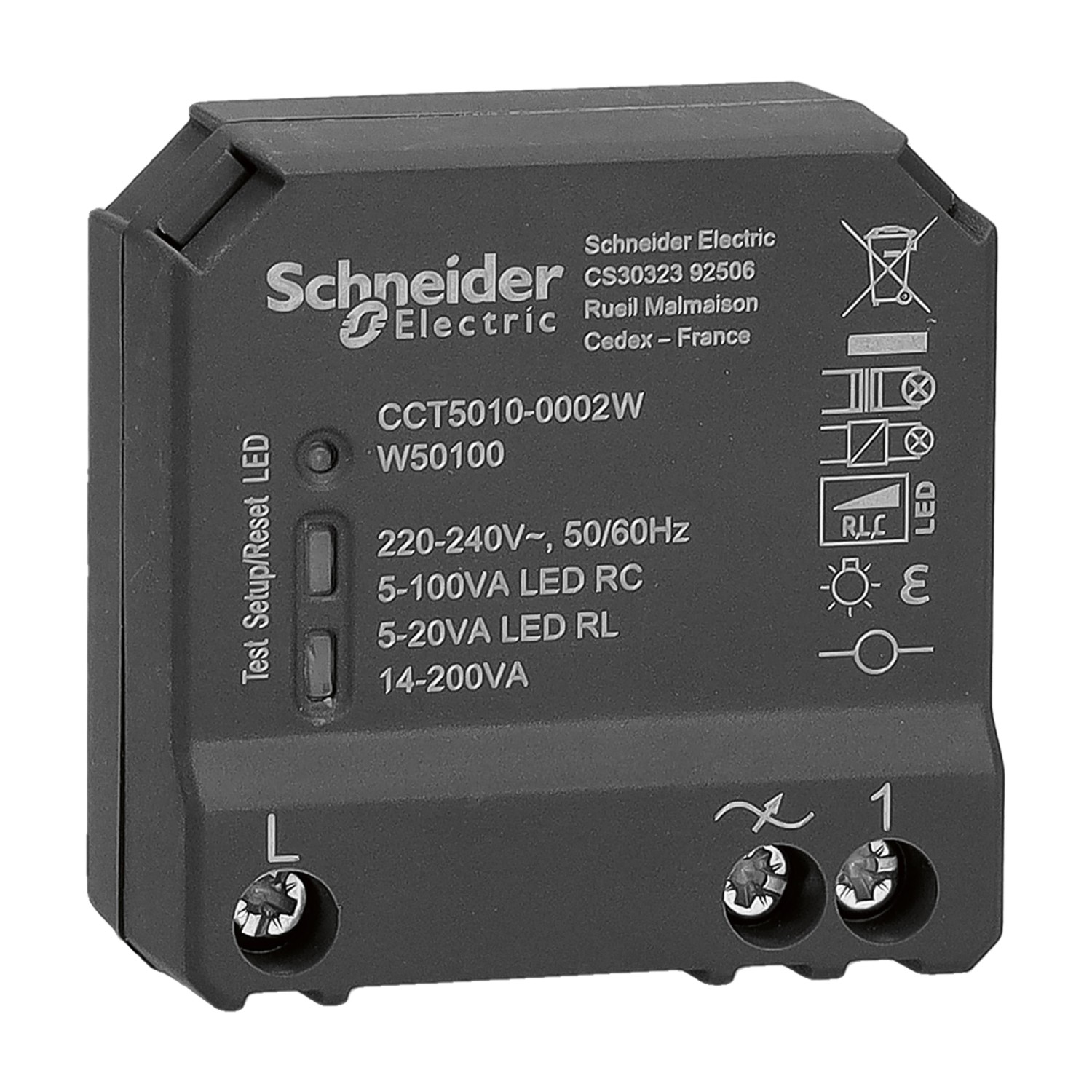 Schneider Electric Wiser Unterputz Dimmaktor CCT5010-0002W 1fach Dunkelgrau