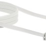 Weißes Schwaiger CAT-6-Netzwerkflachkabel (3 m) mit RJ45-Steckern.