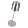 Moderner Standaschenbecher aus gebürstetem Edelstahl in Silber, höhenverstellbar mit Teleskopstange.
