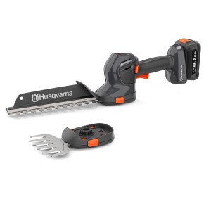 Husqvarna Akku-Grasschere Aspire S20-P4A mit Akku und Ladegerät, inklusive Heckenscherenaufsatz.