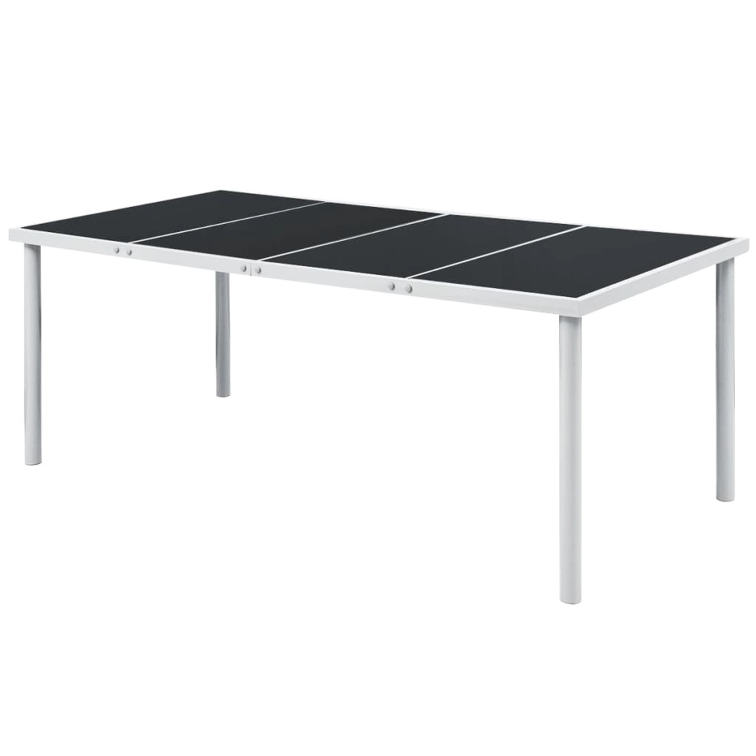 vidaXL Gartentisch 190x90x74 cm Schwarz Stahl 43307 günstig online kaufen