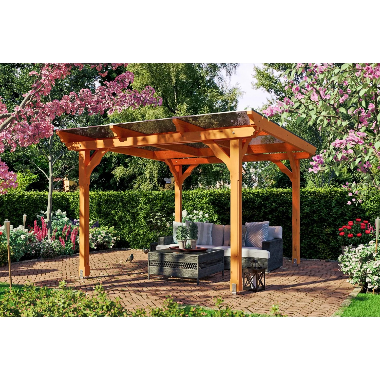 Skan Holz Holz-Pavillon Marseille Eiche hell,asiert 274 cm x 304 cm