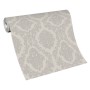 Erismann Vliestapete Versailles Royal in Taupe mit opulentem Ornamentmuster.