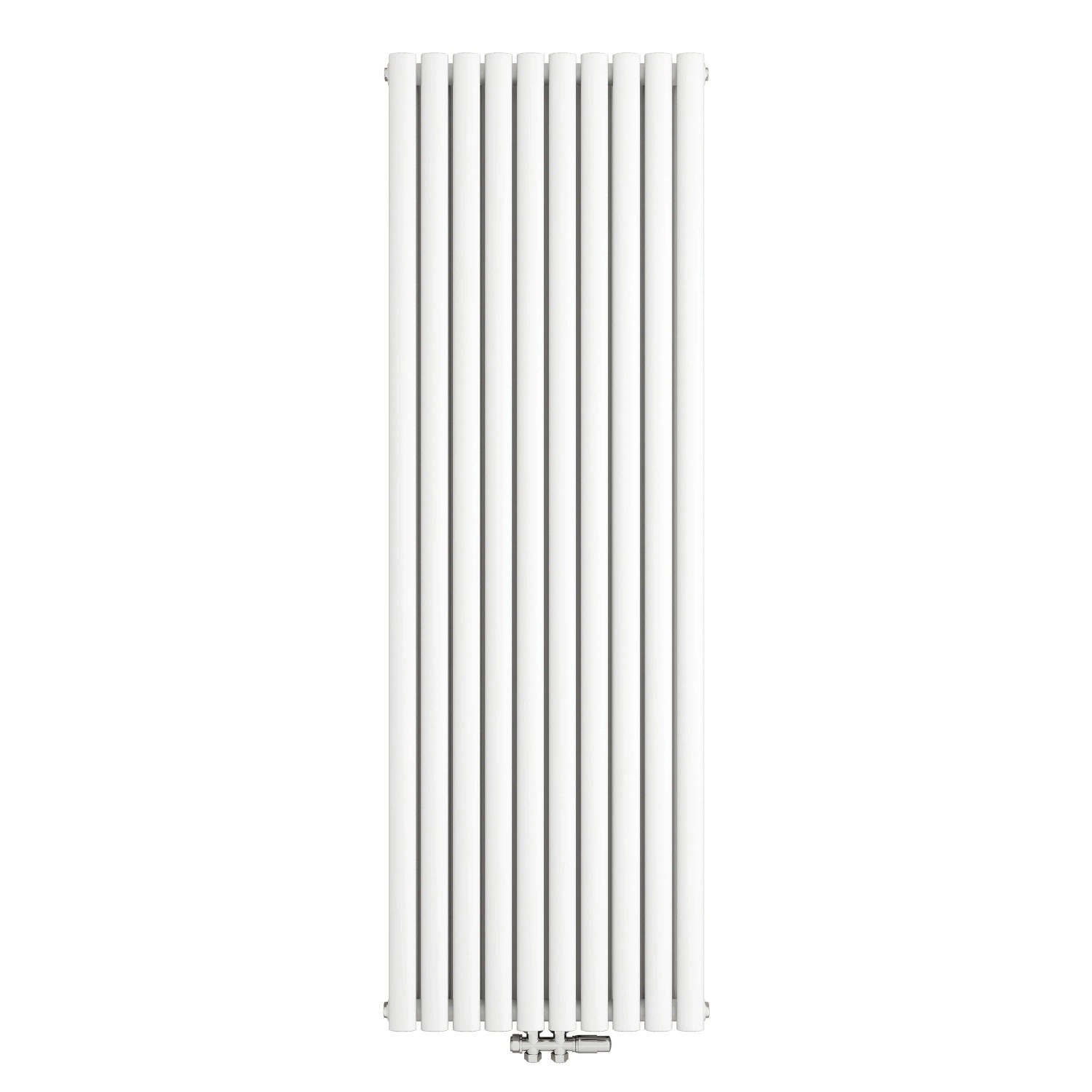 Duschparadies Heizkörper 59x180cm 2370W Weiß Oval Heizkörper Doppellagig Röhrenheizkörper Vertikal Mittelanschluss
