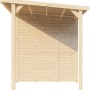 Unbehandeltes Holz-Gartenhaus Bertilo mit Pultdach, 386x180 cm. Gartenhaus mit Anbau und robuster Konstruktion.