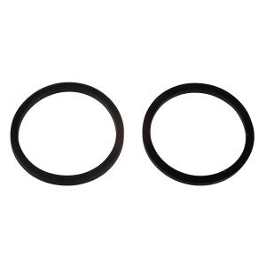 Zwei schwarze Kirchhoff Silikon Quetschringe für Tauchrohre (Ø 40mm).