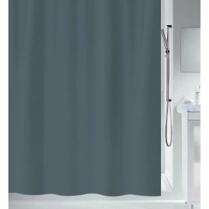 Spirella Duschvorhang Primo, 180x200 cm, Anthrazit. Blickdichter Stoff im Badezimmer.