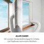Fensterabdichtung-Sets für Klarstein Metrobreeze Klimaanlage an Kipp- und Schiebefenstern mit Abluftrohr.
