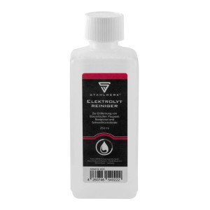 STAHLWERK Elektrolytreiniger 250ml für Schweißnaht-Reinigung, farblose Flüssigkeit in weißer Kunststoffflasche.
