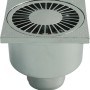 Verchromter Marley Badablauf, senkrecht, DN 50, 100x100 mm, aus ABS.