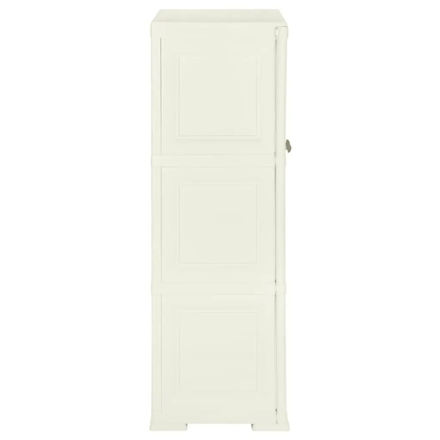 Kunststoff-Büroschrank in Vanilleeis-Optik, 79x43x125 cm, Holzdesign.