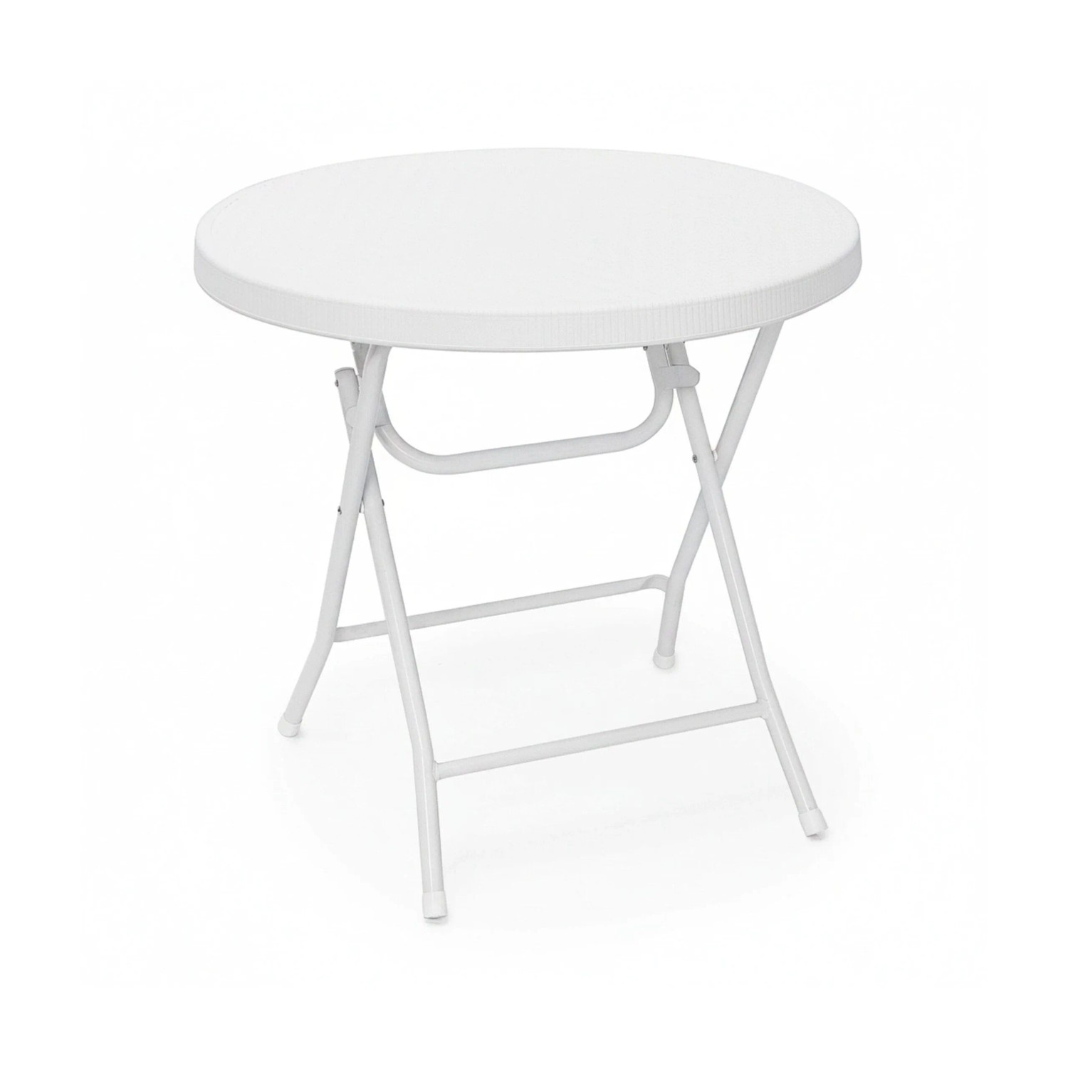 Relaxdays Gartentisch Rund Kunststoff Weiß Klappbar 74 cm x 80 cm x 80 cm 8,7 kg