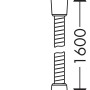 Technische Zeichnung: Hansgrohe Sensoflex Metall Brauseschlauch, 160 cm, Chrom, mit Maßangaben.