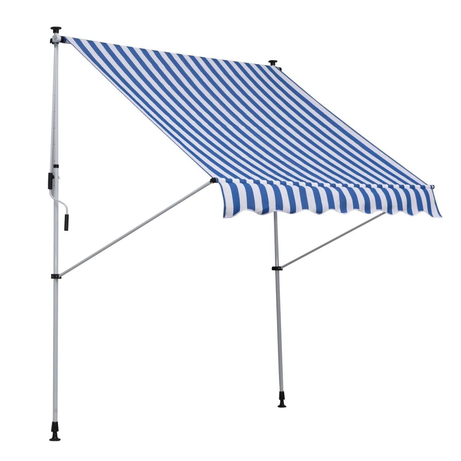 Furnicato Klemmmarkise Gelenkarmmarkise 150cm Breit Blau+weiß
