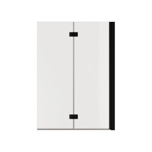 Schöner Wohnen Badewannenaufsatz Elara 140 cm x 100 cm Mattschwarz 2-teilig