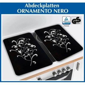 Westfalia Herd-Abdeckplatten Nero 3 In 1 Glaskeramik Ornament-Design 52 X 30 cm 2er-Set