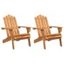 Zwei Adirondack Gartenstühle aus Akazienholz, klappbar. Ideal für Garten und Terrasse.